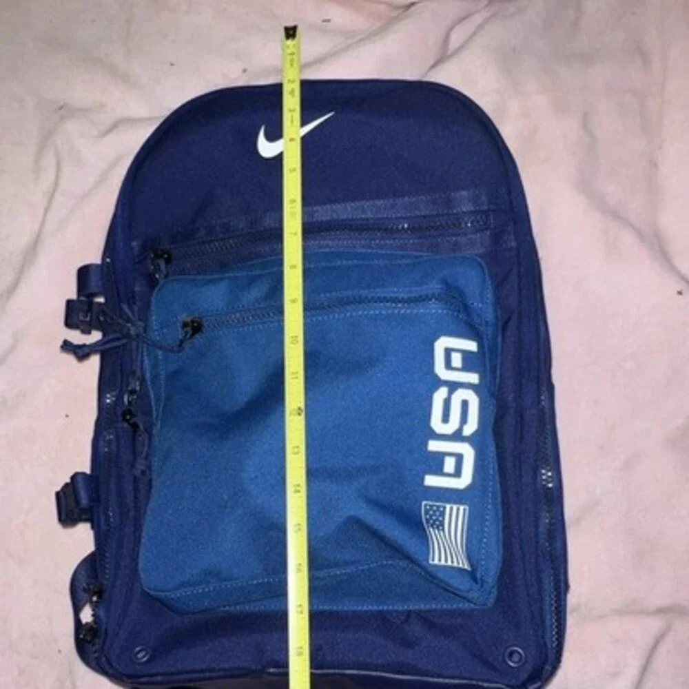 Nike USA Blue Backpack 18x12 Zip Closure Logo Adjustable Straps